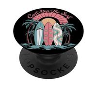 Can't Stop The Surf Retro Surf Culture Beach Surfer Vibes PopSockets Adhesive PopGrip