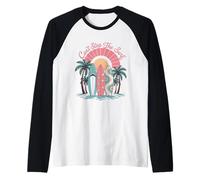 Can't Stop The Surf Retro Surf Culture Beach Surfer Vibes Raglan Baseball Tee