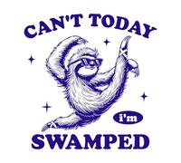 Can't Today I'm swamped Sloth Hilarious Typography Funny Animal Vintage Sloth Vinyl Wall Stickers 42x42.9cm Do not Damage The Wall Surface DarkBlue