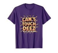 Can't Touch Deez Nuts Funny Meme Graphic T-Shirt, Men, Purple, S
