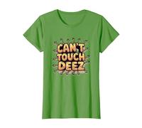 Can't Touch Deez Nuts Funny Meme Graphic T-Shirt, Women, Grass Green, Medium