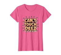 Can't Touch Deez Nuts Funny Meme Graphic T-Shirt, Women, Pink Heather, XS