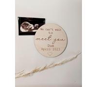 Can't Wait To Meet You | Hello World | Welcome To The World | Pregnancy Annoucement Sign | Baby Phot Prop | Baby Annoucement Plauqe | Baby Name Sign (Small (12x12cm))
