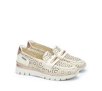 Cantabria Leather Wedge Loafers White