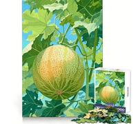 Cantaloupe Growing on Vine Illustration Jigsaw Puzzles for Adults 1000 Thought Challenge Quiet Fun No Rough Edges Festive Present (38x26cm)