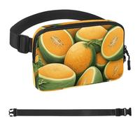 Cantaloupe Pile Fanny Packs for Women Men, Crossbody Belt Bag with Zipper Pockets,Waterproof Waist Packs with Adjustable Strap for Workout Running Traveling Hiking, Multicolor, One Size