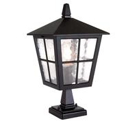 Canterbury 1 Light Outdoor Pedestal Lantern Black IP43 E27 Netlighting Black One Size