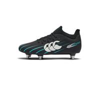 Canterbury Adult Unisex Speed Falcon 2.0 Pro Soft Ground Rugby Boot, Jet Black/Baltic Green, 1