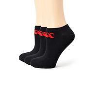 Canterbury Unisex Trainer Liner 3 Pack No-show Socks, Black/Red, M