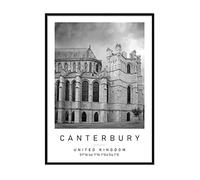 Canterbury Cathedral Travel Print Canterbury Wall art Black and white Poster A4 Print only 21 X 29.7cm (8.3x11.7inch)