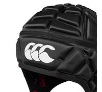 Canterbury CCC Rugby Raze Headguard, Scrum Cap, Full Coverage, Soft-Edged Chin Strap, Designed Holes Aid Ventilation, Foam Padding,Black/True Red,XS