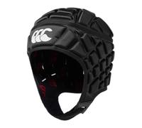 Canterbury CCC Rugby Raze Headguard, Scrum Cap, Full Coverage, Soft-Edged Chin Strap, Designed Holes Aid Ventilation, Foam Padding,Black/True Red,XL