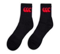 Canterbury Unisex Crew 3 Pack Socks, Black/Red, L
