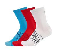 Endura Coolmax® Race Socks 3 Pairs Multicolor EU 37-42 UK 5-8.5 White / Blue / Red