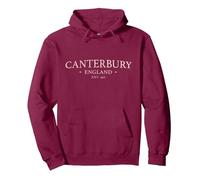 Canterbury England - Simple Canterbury UK CV14 Pullover Hoodie, Adult Unisex, Burgundy, Small