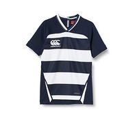 Canterbury Boy's Vapodri Evader Hooped Rugby Jersey, Navy, Age 10 (M)