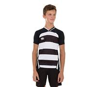 Canterbury Boy's Vapodri Evader Hooped Rugby Jersey, Black, Age 8 (S)