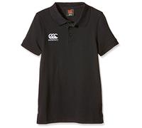 Canterbury Boy's Waimak Cotton Polo Shirt | Rugby Shirt | Casual Top for Long Lasting Comfort, Black, Age 10 (M)