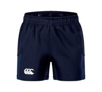 Canterbury Junior Unisex Advantage Rugby Shorts 2.0 | Elasticated Waist | CCC Logo Gym Shorts, Navy, 14
