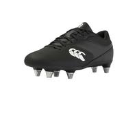 Canterbury Kid's Phoenix Raze Soft Ground Rugby Boots, Black/White, 1 UK