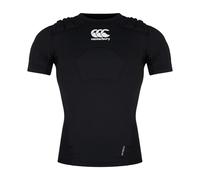 Canterbury Rugby Vest Pro Protection - Chest & Shoulder, Breathable - Black/White/Silver MB