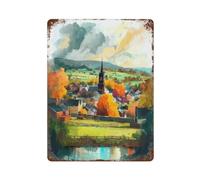 Canterbury Kent Vintage Watercolor Metal Tin Sign