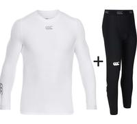 Canterbury Kids' Canterbury Thermoreg Base Layer COMBO - White/Black - Youth Large