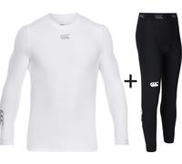 Canterbury Kids' Canterbury Thermoreg Base Layer COMBO - White/Black - Youth small