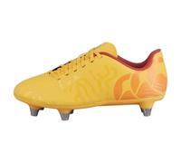 Canterbury Kids Speed Team Junior Soft Ground Rugby Boots Yellow/Orange/Red 3 UK Child