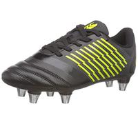 Canterbury Kid's Stampede 3.0 Soft Ground Rugby Boots, Black/Wild Lime, 3 UK