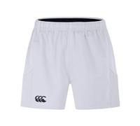 Canterbury Men's Advantage Rugby Shorts 2.0 – Elasticated Waist, CCC Logo – White 3XL