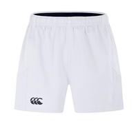 Canterbury Men's Advantage Rugby Shorts 2.0 | Elasticated Waist | CCC Logo Gym Shorts, White, XS