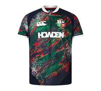 Canterbury Men's British & Irish Lions Replica Warm Up Rugby Jersey | Official British & Irish Lions Licensed Product Technical Rugby Jersey, Dark Sapphire/Rddaha/Egrt/Scar, S
