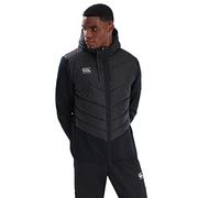 Canterbury Men's Hybrid Jacket V2 | Thermal Regulation | Water Resistant Insulated Jacket, Black/Gunmetal Grey, XL