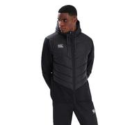 Canterbury Men's Hybrid Jacket V2 | Thermal Regulation | Water Resistant Insulated Jacket, Black/Gunmetal Grey, 4XL