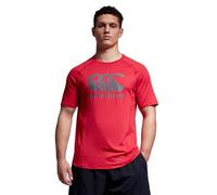 Canterbury Men's Large Logo Superlight T-Shirt | Training Top | Breathable | Quick Drying Technical T-Shirt, Flag Red, L