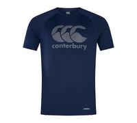 Canterbury Men's Large Logo Superlight T-Shirt | Training Top | Breathable | Quick Drying Technical T-Shirt, Navy, 2XL