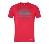 Canterbury Men's Large Logo Superlight T-Shirt | Training Top | Breathable | Quick Drying Technical T-Shirt, Flag Red, L