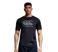 Canterbury Men's Large Logo Superlight T-Shirt, Black/Gunmetal Grey XS