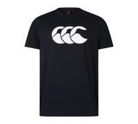 Canterbury Mens Logo Organic Cotton T-Shirt (Black/Red/White) - Size Medium
