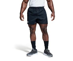 Canterbury Men's Professional Cotton Shorts, Rugby Short, Internal Drawstring & Pockets, Gym/Training Short, Black, S