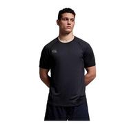 Canterbury Men's Small Logo Superlight T-Shirt | Training Top | Breathable | Quick Drying Technical T-Shirt, Black/Gunmetal Grey, XS