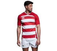 Canterbury Men's Vapodri Evader Hooped Rugby Jersey, Flag Red, L