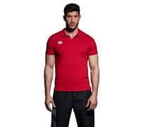 Canterbury Men's Waimak Cotton Polo Shirt | Rugby Shirt | Casual Top For Long Lasting Comfort, Flag Red, S