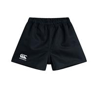 Canterbury Kid's Professional Polyester Shorts | Rugby Short | Internal Drawstring & Pockets | Gym/Training Short, Black, Age 8 (S)