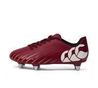 Canterbury Speed Juniors Soft Ground Rugby Boots 3 Red Dahlia