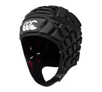 Canterbury Unisex Raze Rugby Headguard | Scrum Cap, Full Coverage | Soft-Edged Chin Strap | Designed Holes Aid Ventilation | Foam Padding Headguard, Black/True Red, L