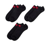 Canterbury Unisex Trainer Liner 3 Pack No-show Socks, Black/Red, L