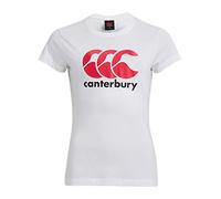 Canterbury Women's CCC Logo T-shirt | Comfortable Regular Fit | Cotton Blend Non-Technical T-Shirt, Bright White, 16