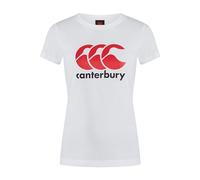 Canterbury Women's CCC Logo T-shirt | Comfortable Regular Fit | Cotton Blend Non-Technical T-Shirt, Bright White, 12